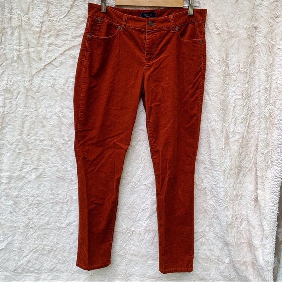 Talbots Pants - Talbots Orange Corduroy Signature Pants size 8